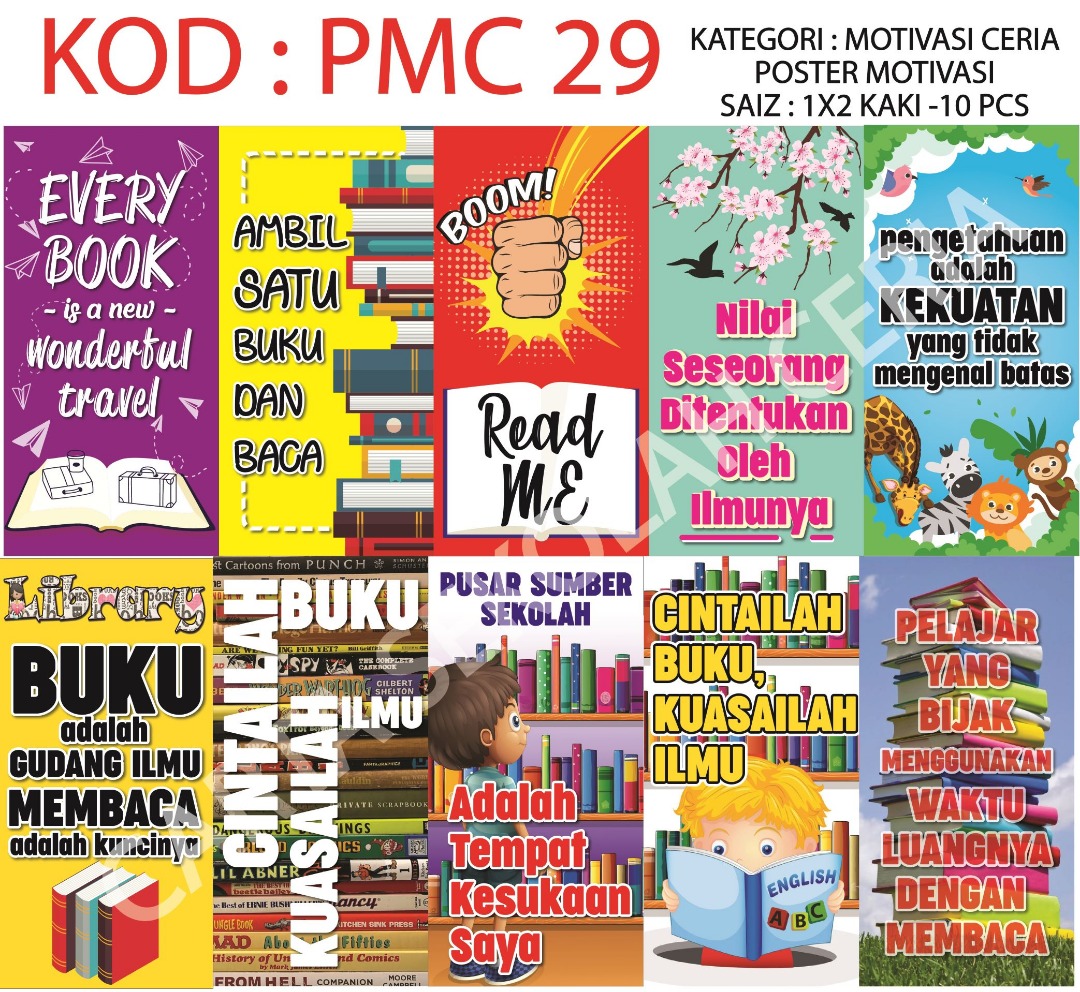  PMC29 10pcs Poster Motivasi Bahasa Melayu 
